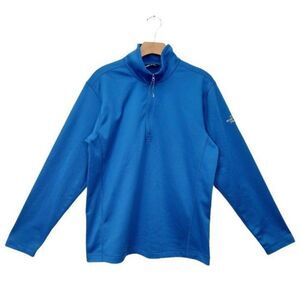The North Face Fleece Sweatshirt Mens Medium Blue 1/4 Zip Long Sleeve Outdoors
